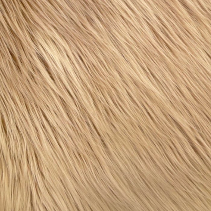 Muestra de tela peluche color arena, textura de pelo.