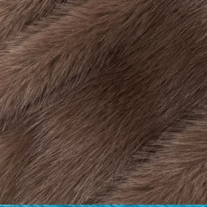 Muestra de tela peluche color marrón, textura de pelo.
