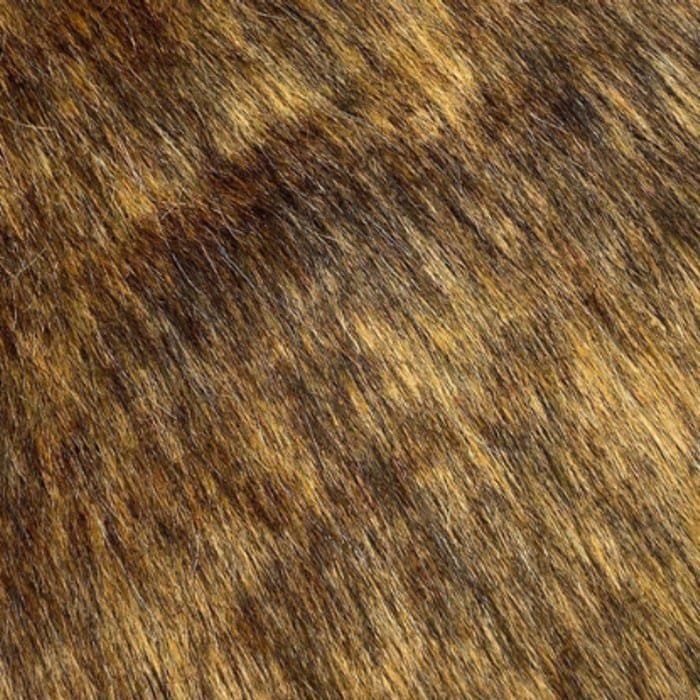 Muestra de tela peluche color marrón jaspeado, textura de pelo.