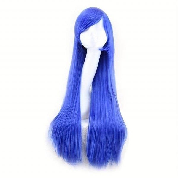 Peluca de cosplay color azul, 70 centímetros.