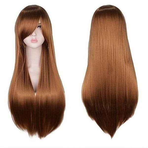 Peluca de cosplay color marron, 70 centímetros.