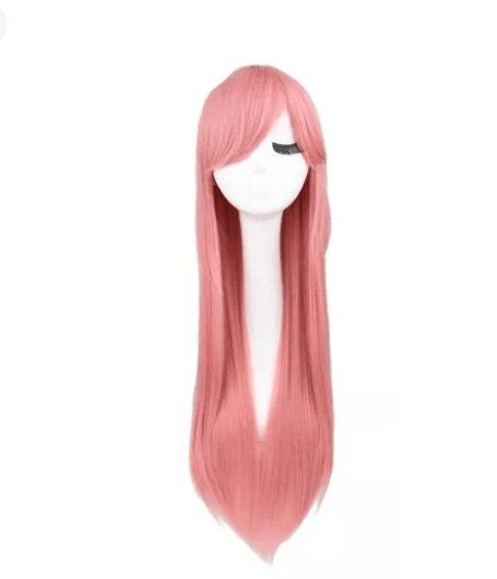Peluca de cosplay color rosa salmón, 70 centímetros.